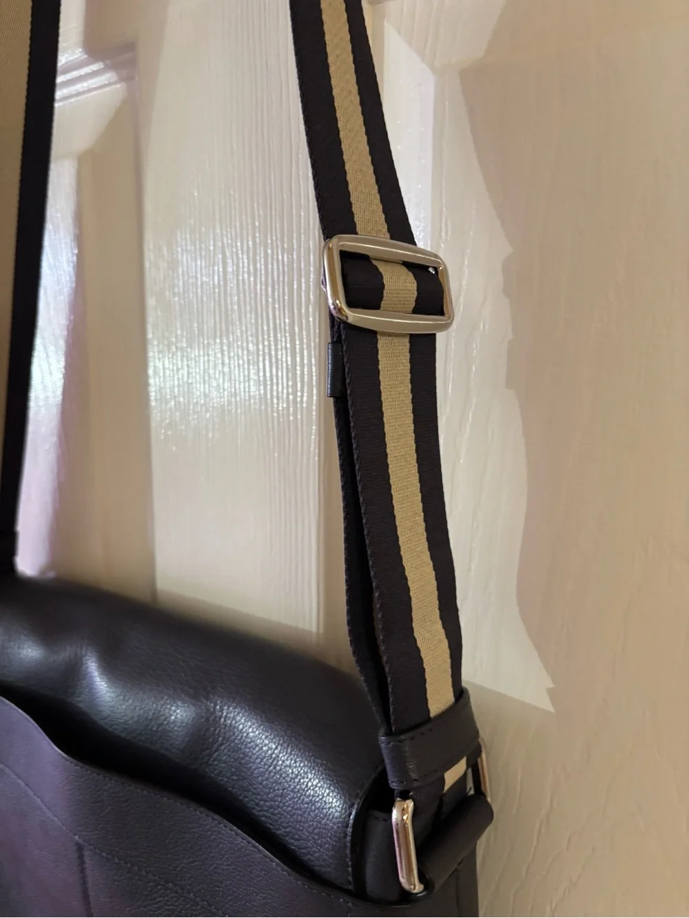 Coach Charles Black Leather Messenger/Crossbody Bag